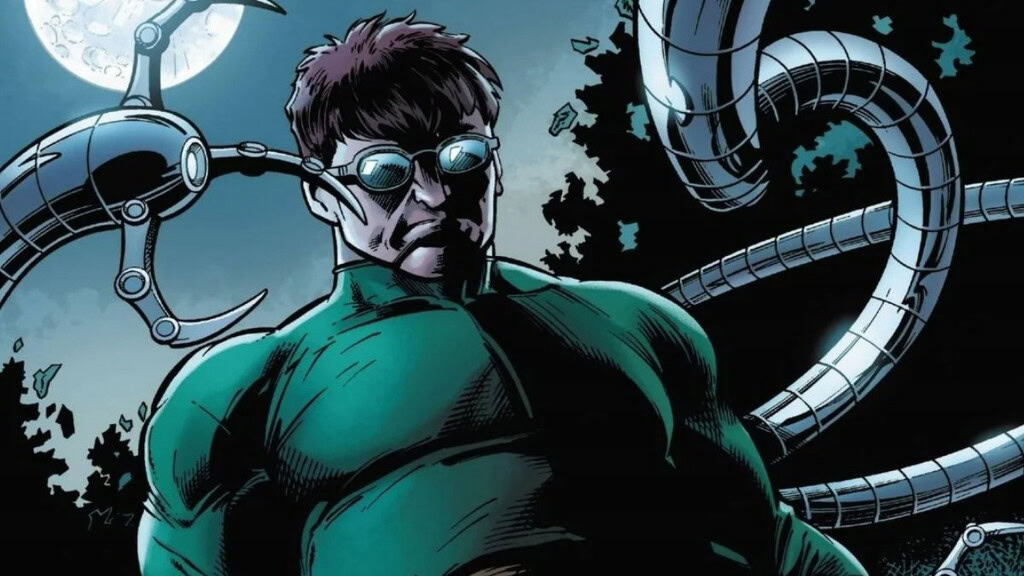 O vilão Doutor Octopus na versão dos quadrinhos do Universo Homem-Aranha