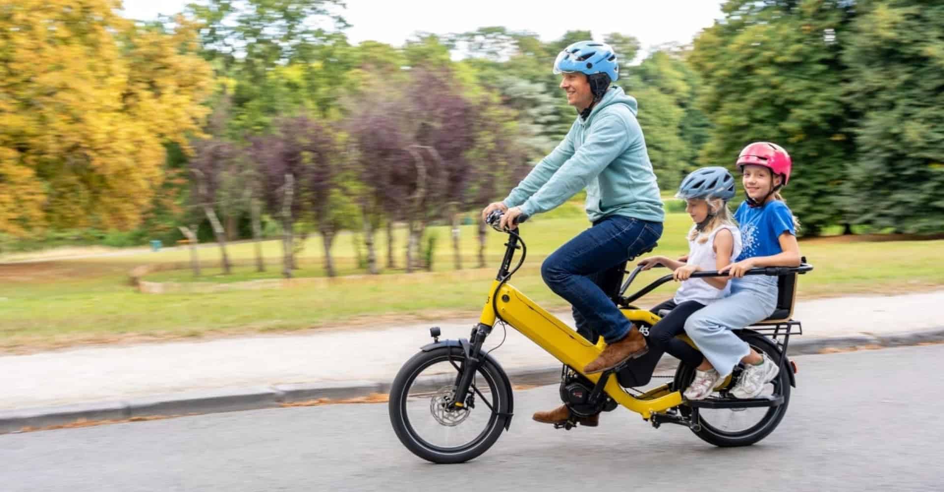 Bicicleta elétrica da bike43 poderá levar até duas crianças em sua traseira (Imagem: Bike43/Reprodução)