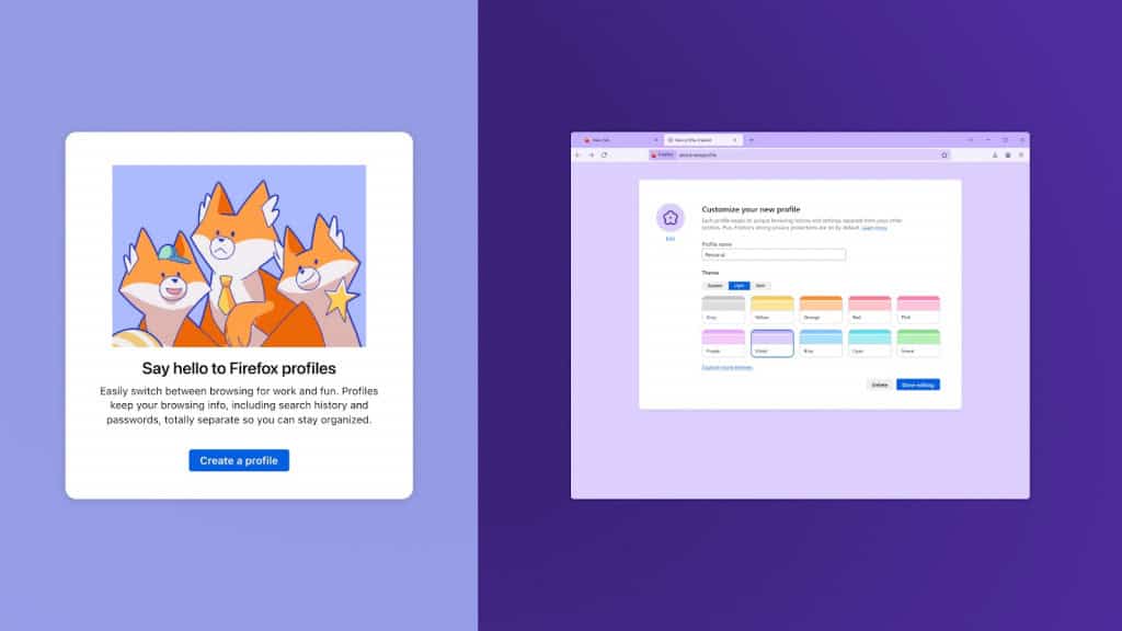perfis firefox