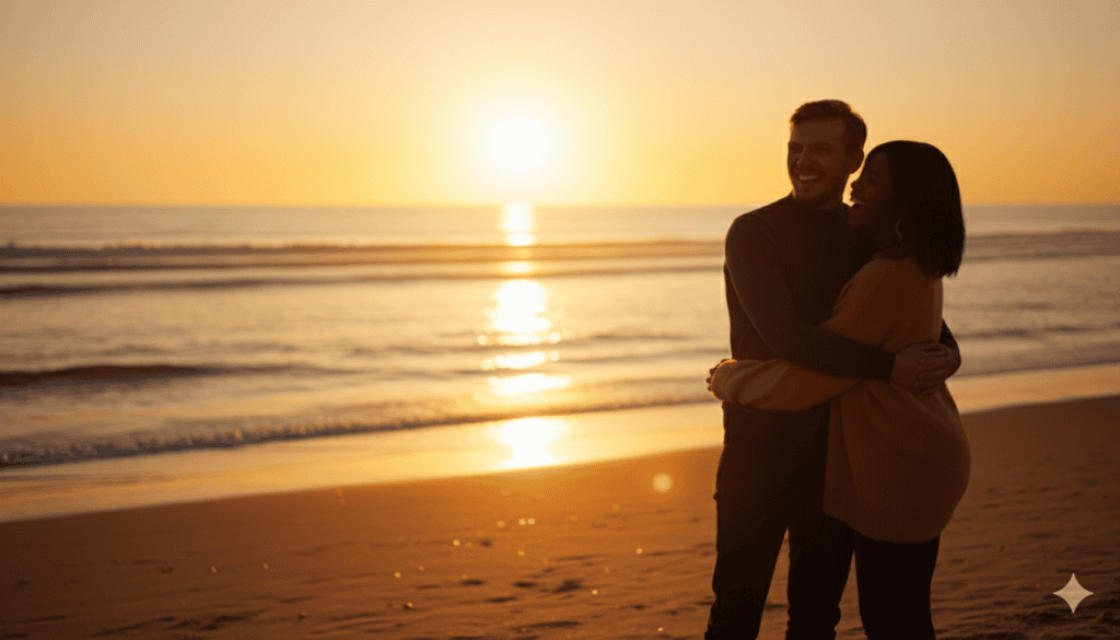casal na praia