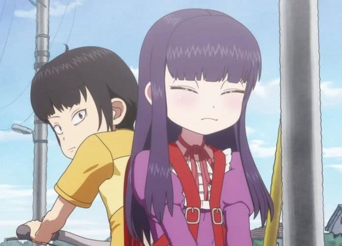 cena do anime Hi Score Girl mostrando o casal protagonista