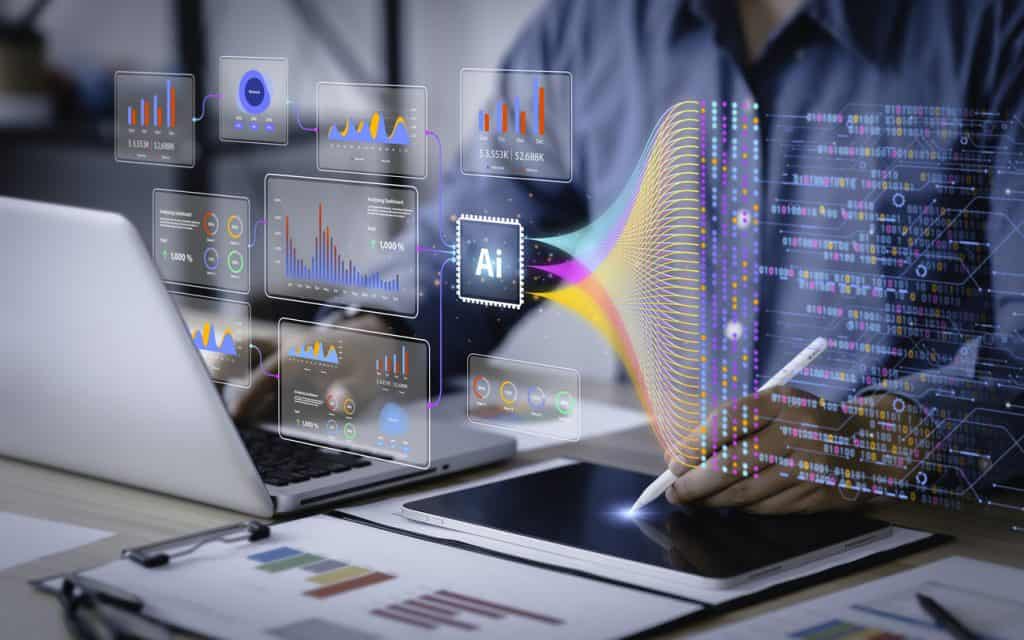 No hardware, educação e saúde, a IA melhora eficiência, personalização e prevenção, enquanto em mobilidade e finanças reduz riscos e otimiza processos. (Imagem: Khanchit Khirisutchalual/iStock)