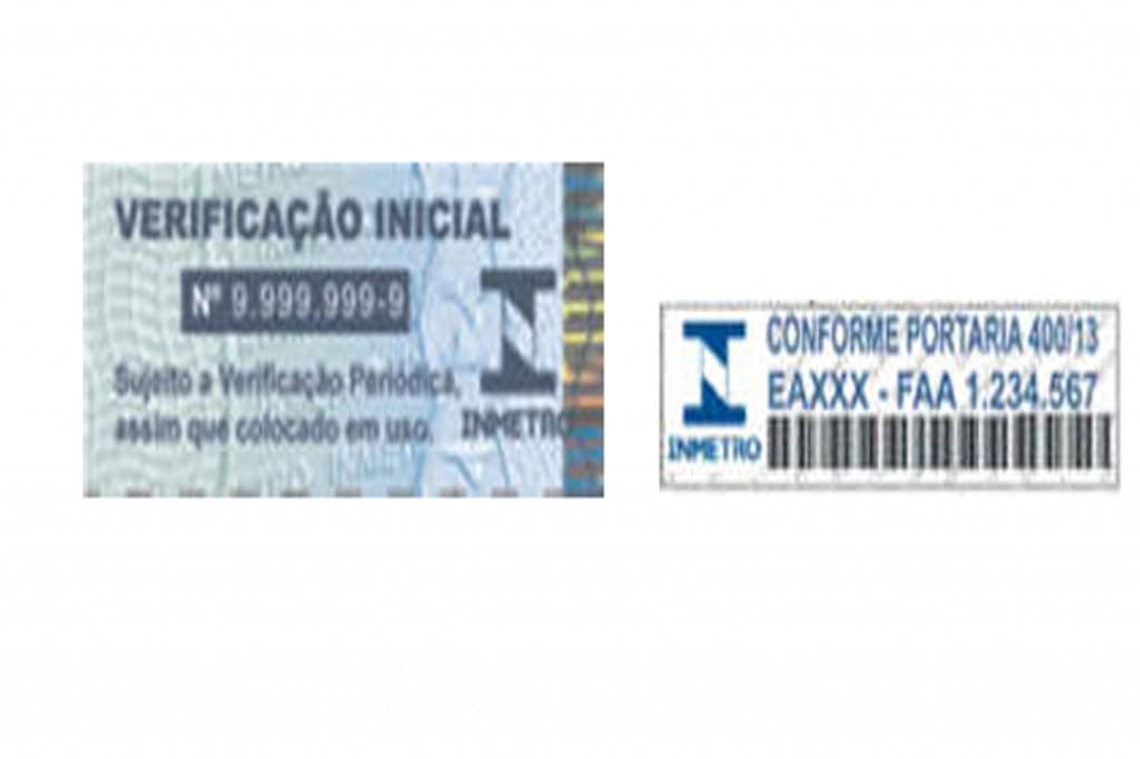 Selo do Inmetro que garante Marca de Verificação Inicial em aparelhos de medir pressão arterial.