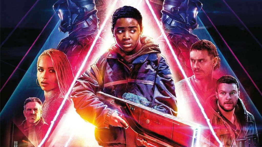 young black man with a technological weapon