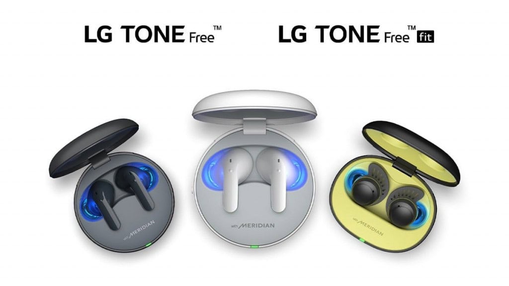 Imagem de fones de ouvido da linha LG Tone Free