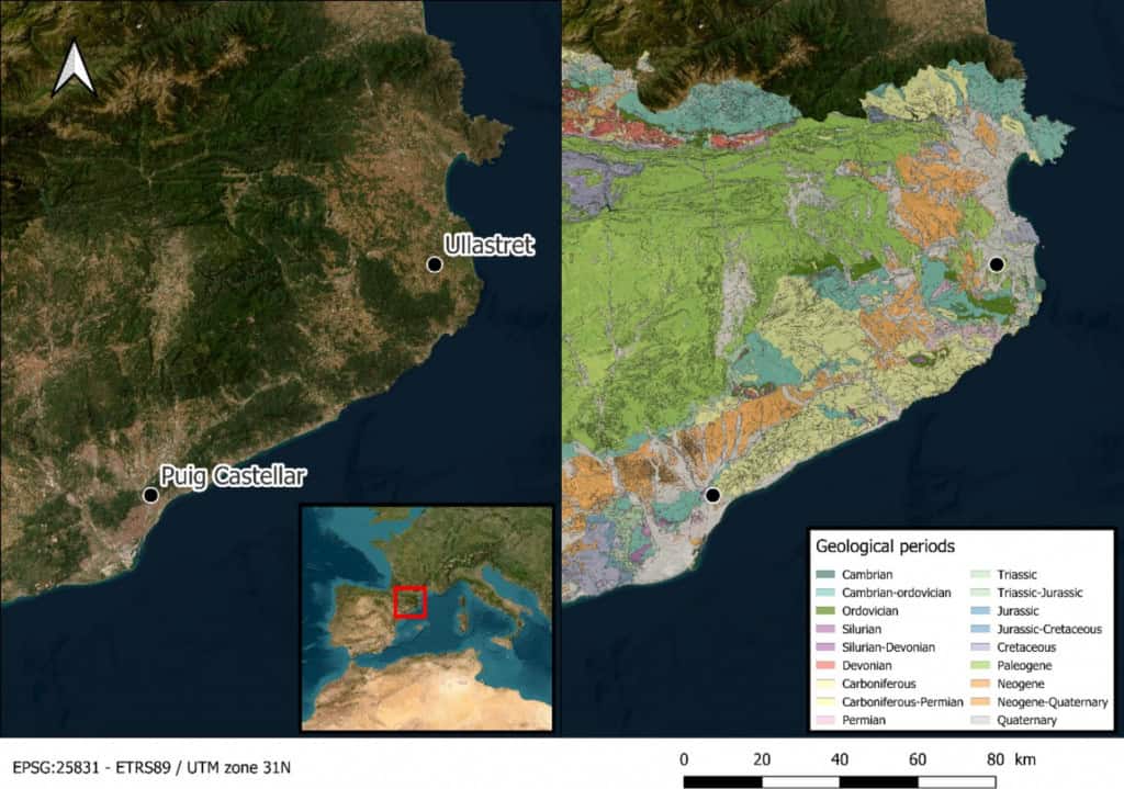 Mapa indicando onde ficam os sítios arqueológicos