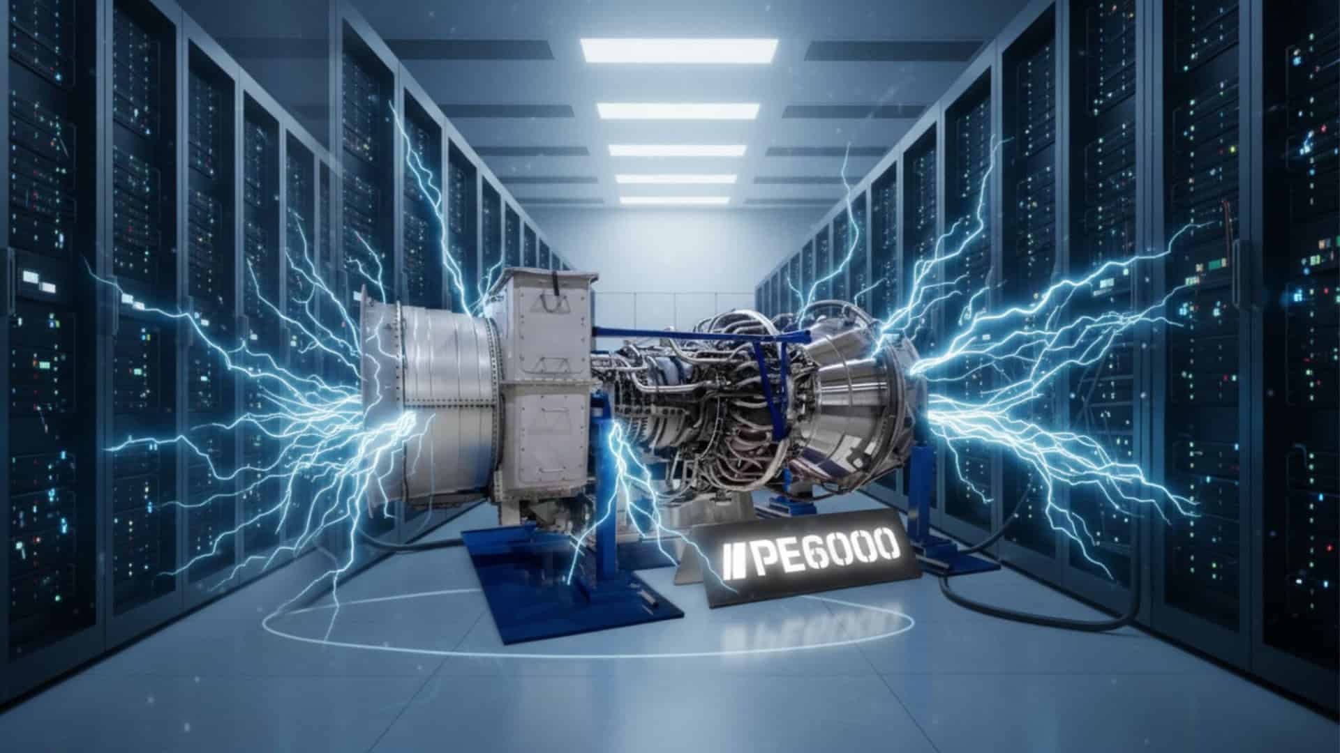 A ProEnergy transforma núcleos de motores de aeronaves, como o CF6-80C2 do Boeing 747, em turbinas PE6000 capazes de gerar energia para data centers