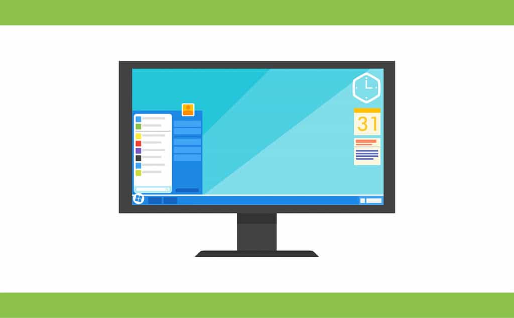 Ilustração de uma tela de computador (PC)