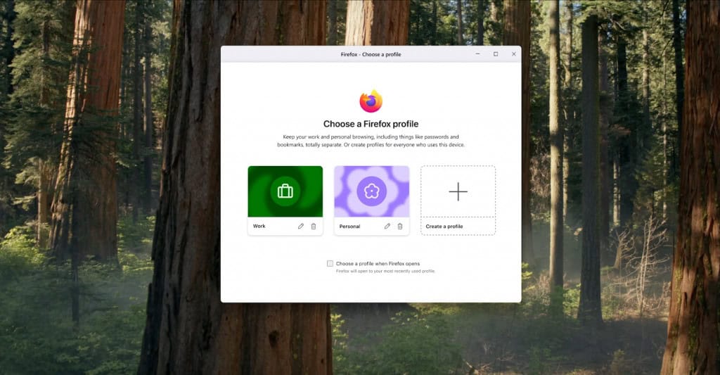 perfis mozilla