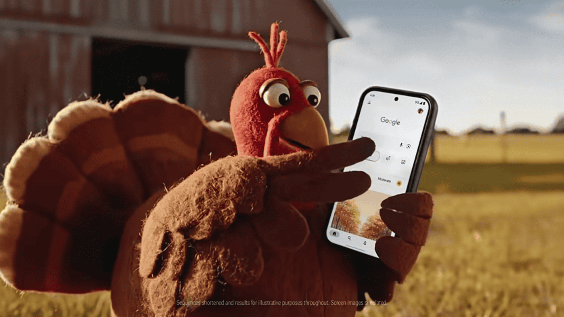 Propaganda do Google com IA retrata peru animado e estreia em TV e cinemas