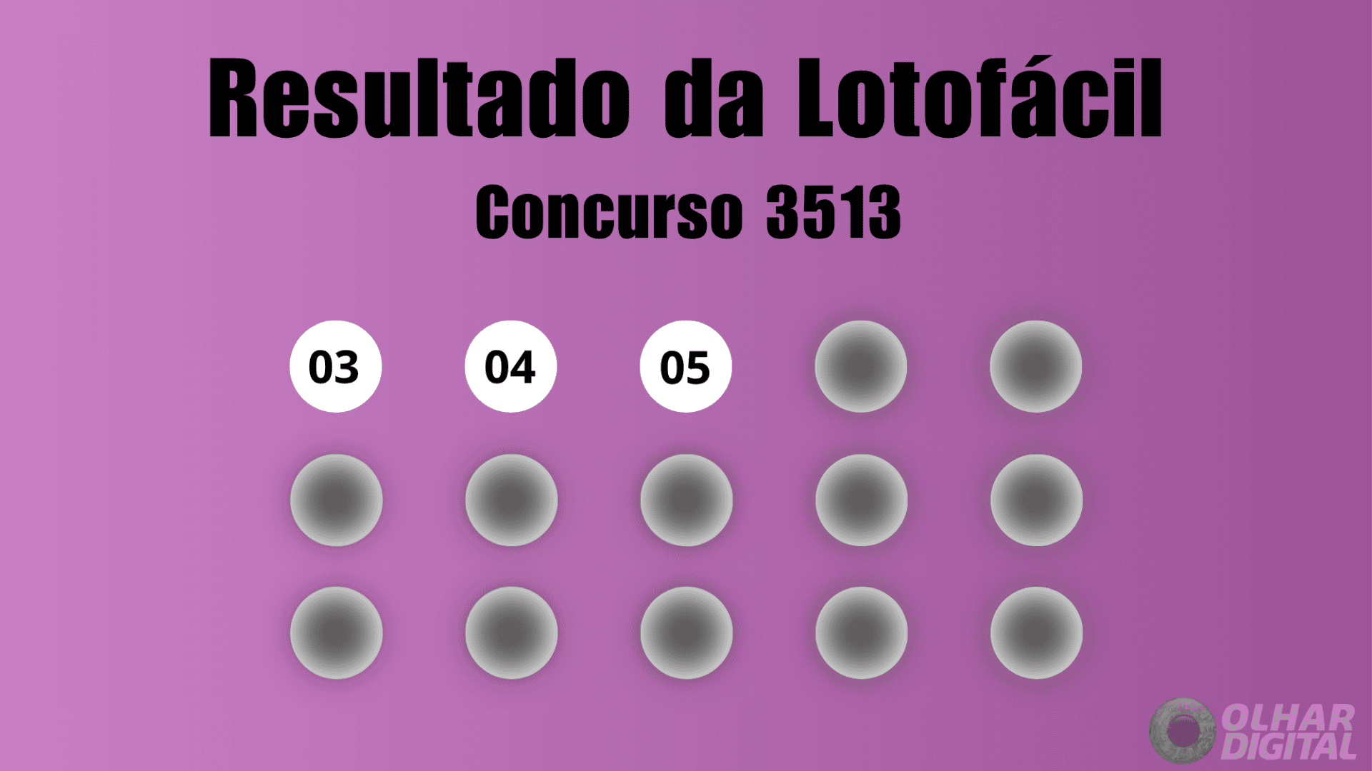 Resultado Lotofácil concurso 2513