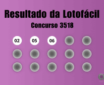 Resultado da Lotofácil concurso 3518