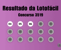 Resultado Lotofácil concurso 3519