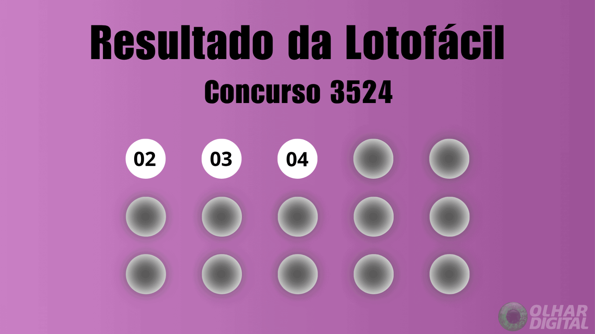 Resutado Lotofácil concurso 3524