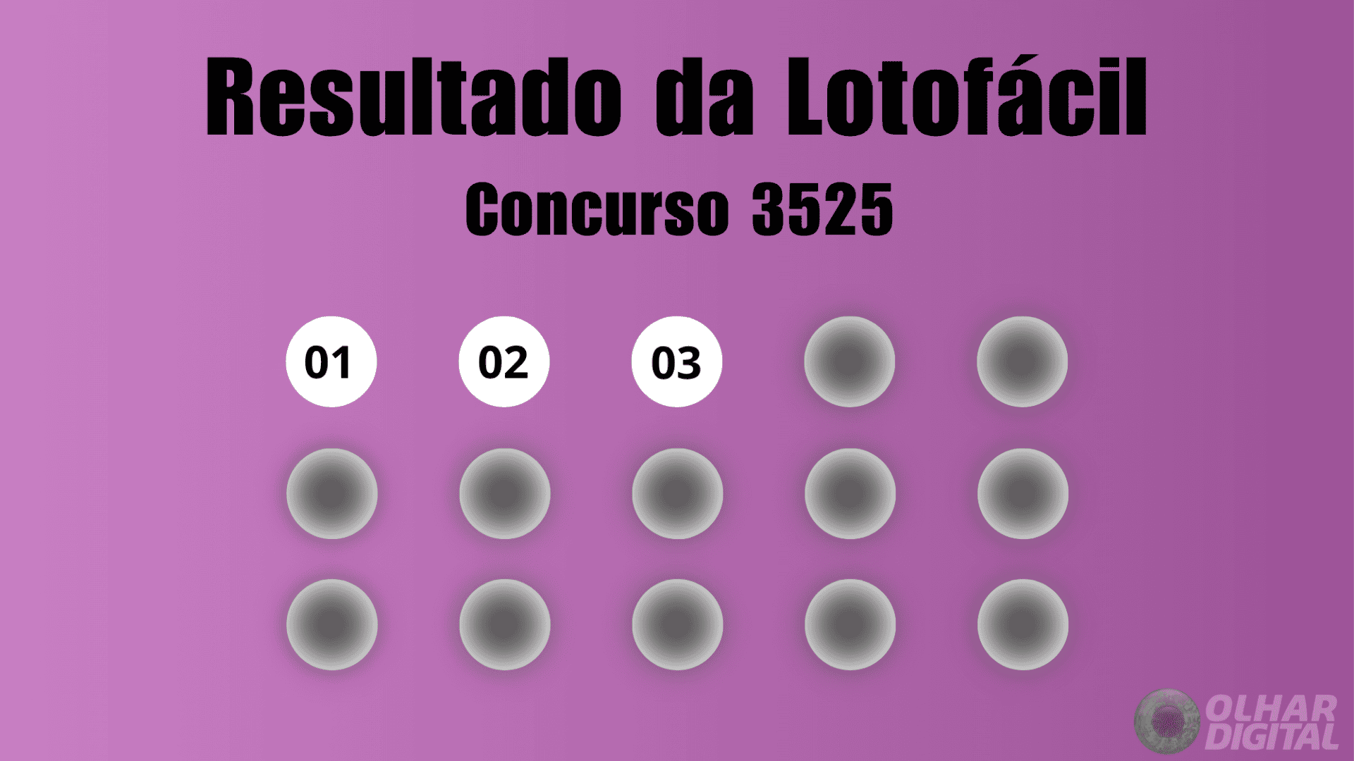 Resultado Lotofácil concurso 3525