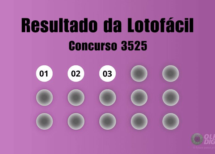 Resultado Lotofácil concurso 3525