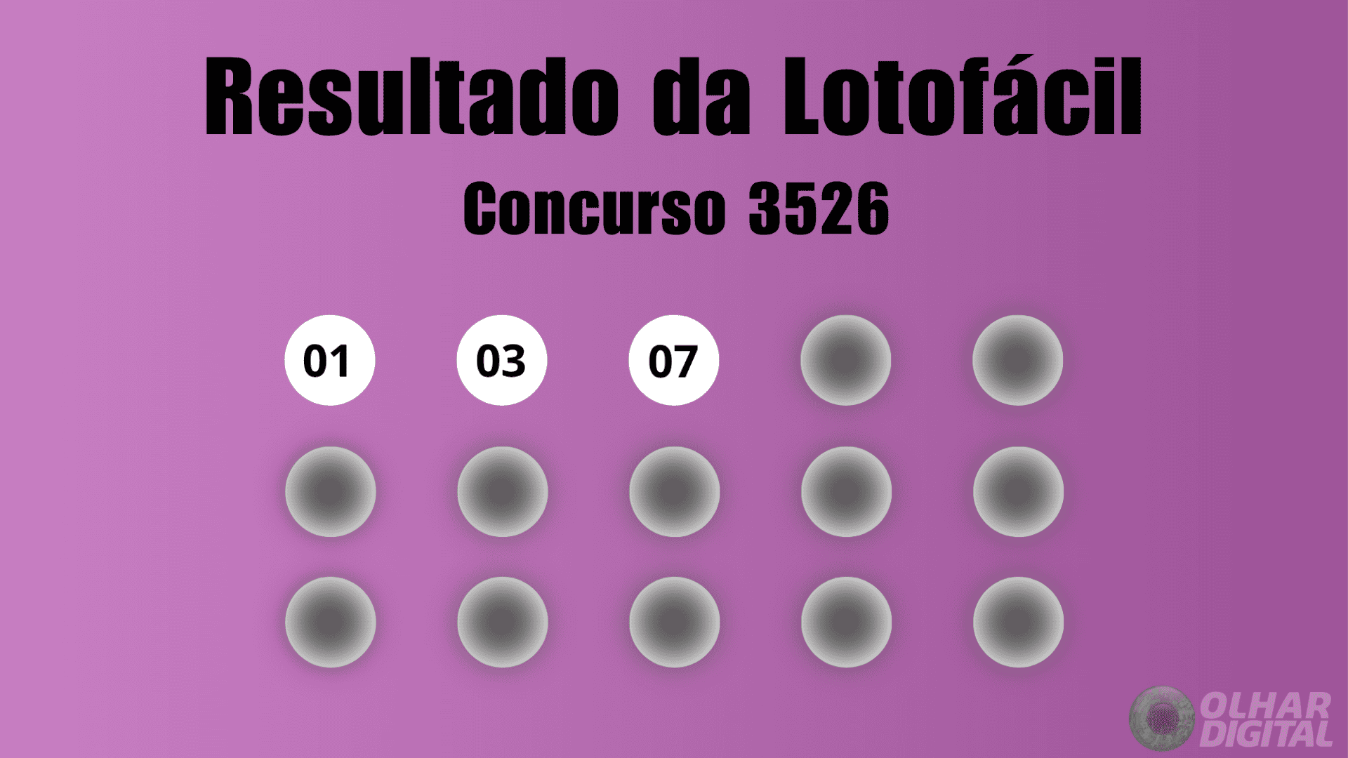 Resultado Lotofácil concurso 3526