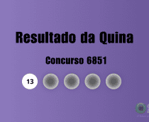 Resultado da Quina concurso 6851
