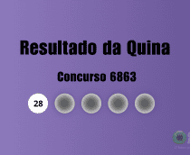 Resultado da Quina concurso 6863