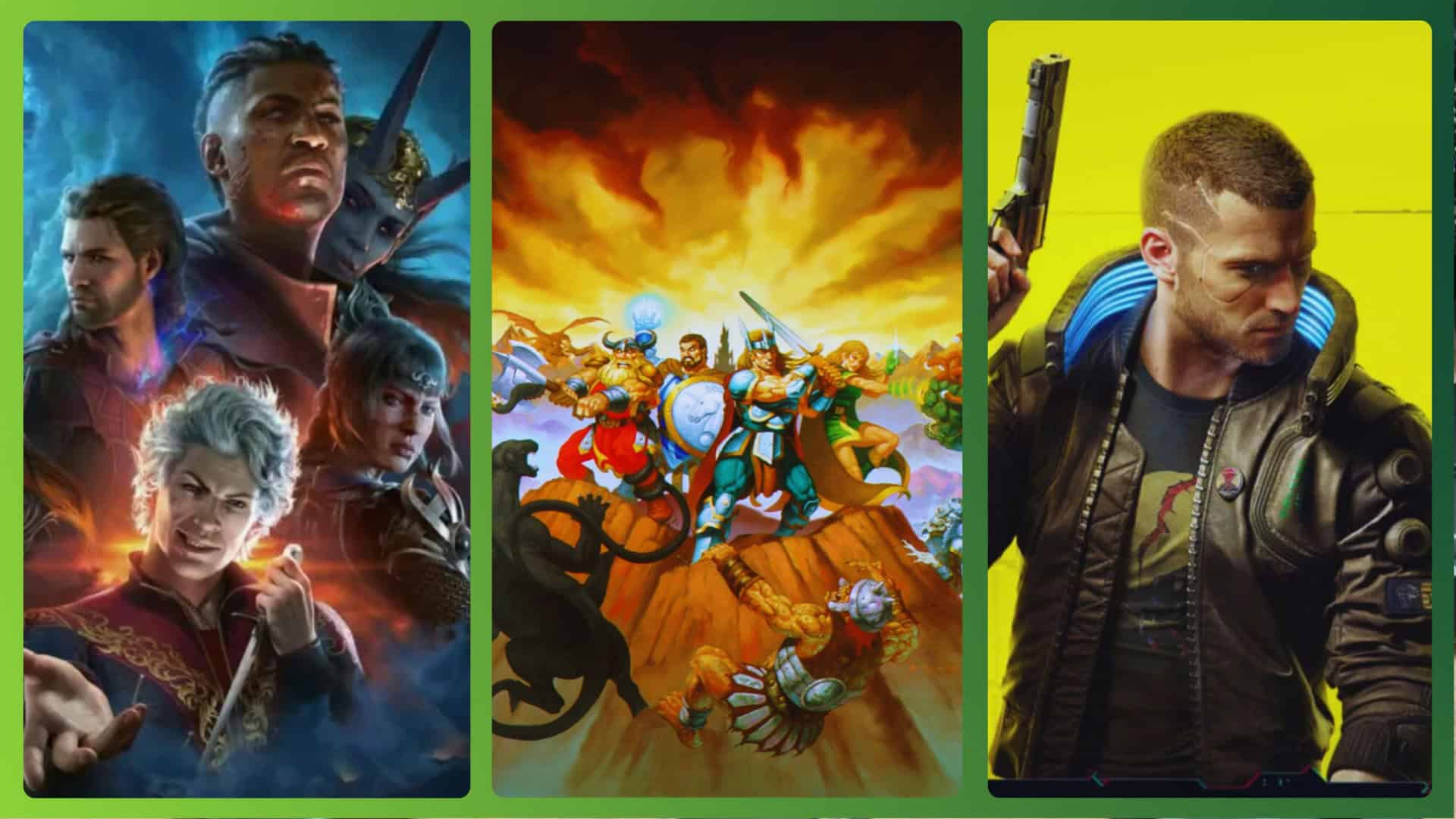 Jogos inspirados em RPGs de mes: Baldurs Gate, Tower of Doom e Cyberpunk 2077