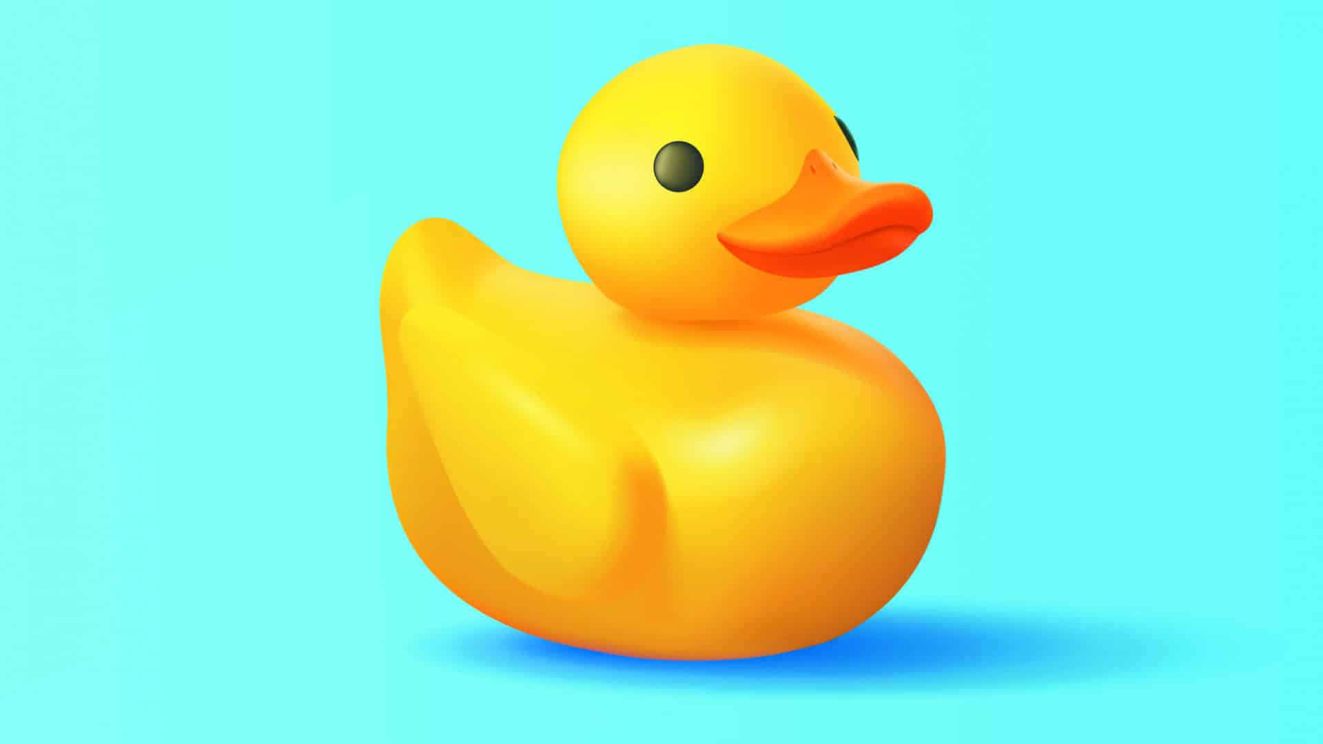 Representação artística de um patinho de borracha