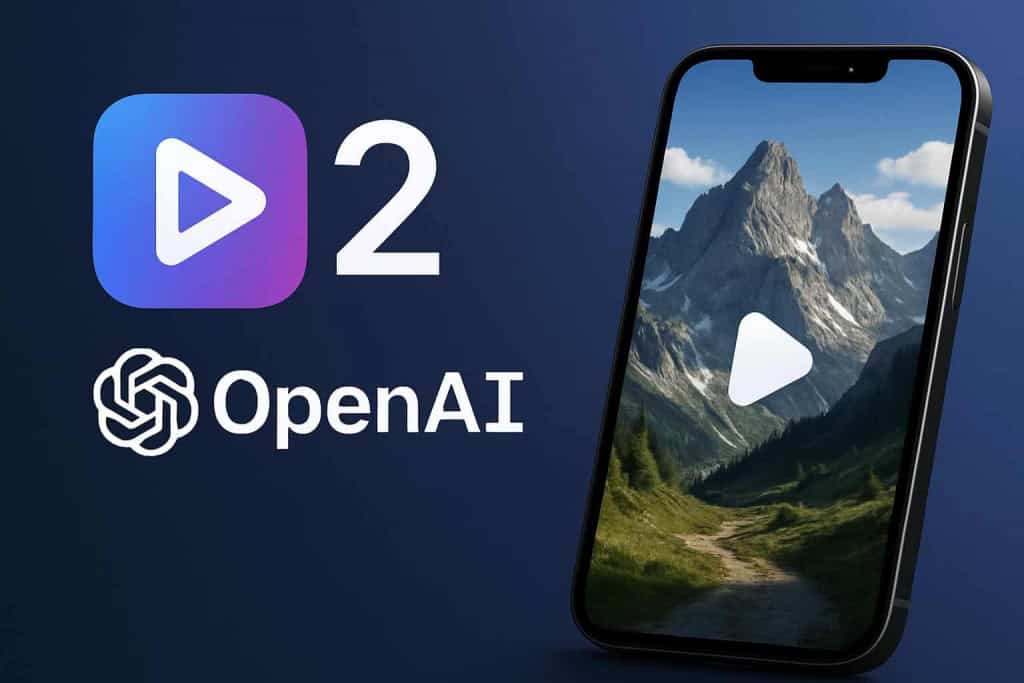 Imagem mostra logo da Open AI e do Sora 2