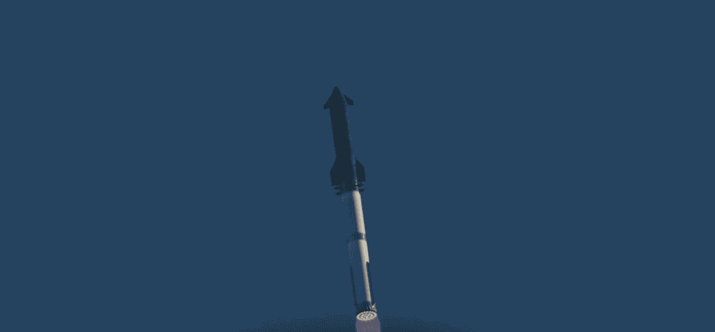 Starship no céu em seu 11º voo