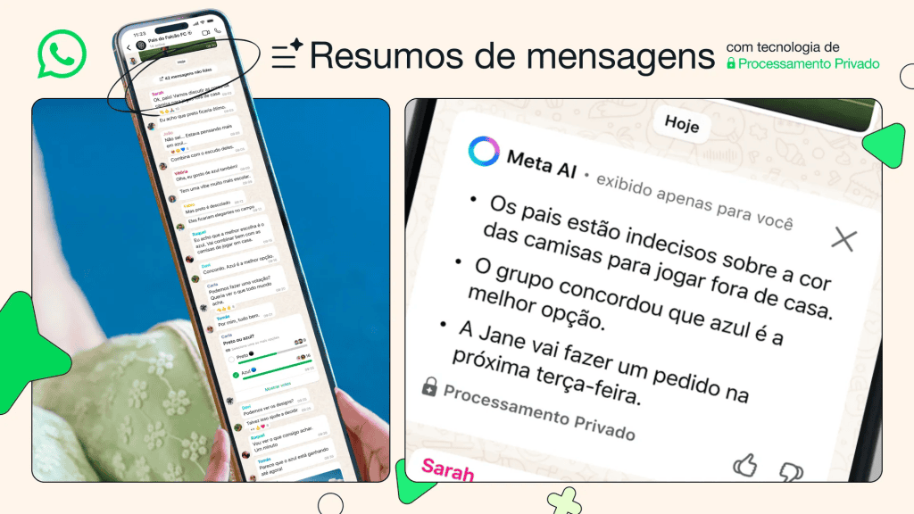 Resumos de mensagens do WhatsApp