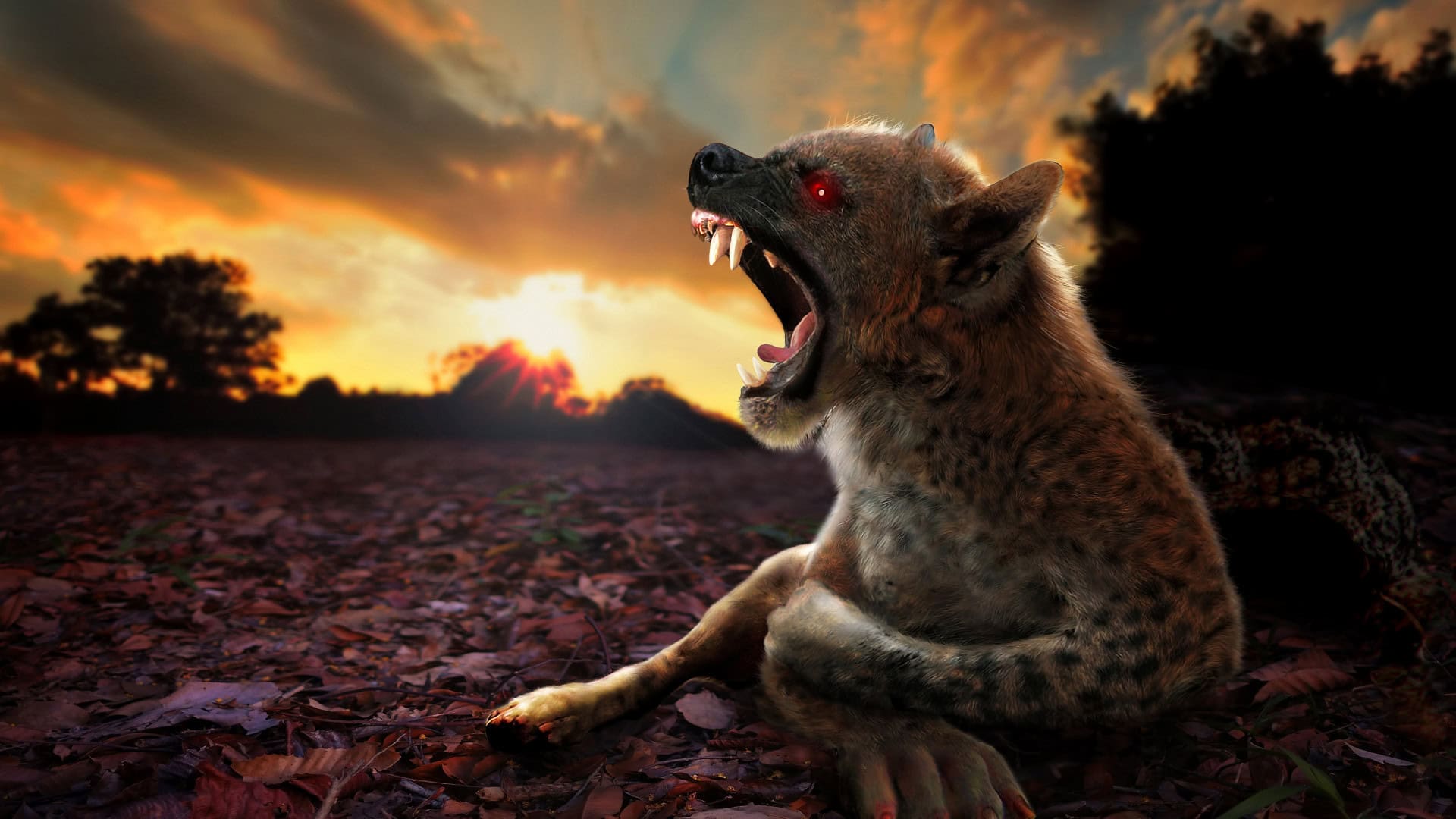 Arte Digital Fotográfica retratando semelhança de Chupacabra feroz