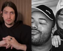 Montagem com uma imagem do Felca e uma de Kamylinha ao lado de Hytalo Santos