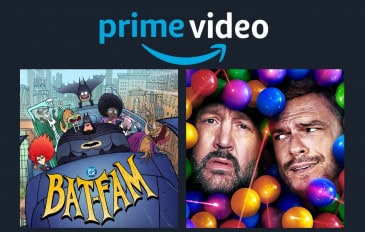 Montagem com pôsteres da série Bat-Família e do filme Um Dia Fora de Controle, que vão estrear no Prime Video na semana entre 10 e 16 de novembro de 2025