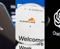 Montagem com fotos do X, da Cloudflare e do ChatGPT