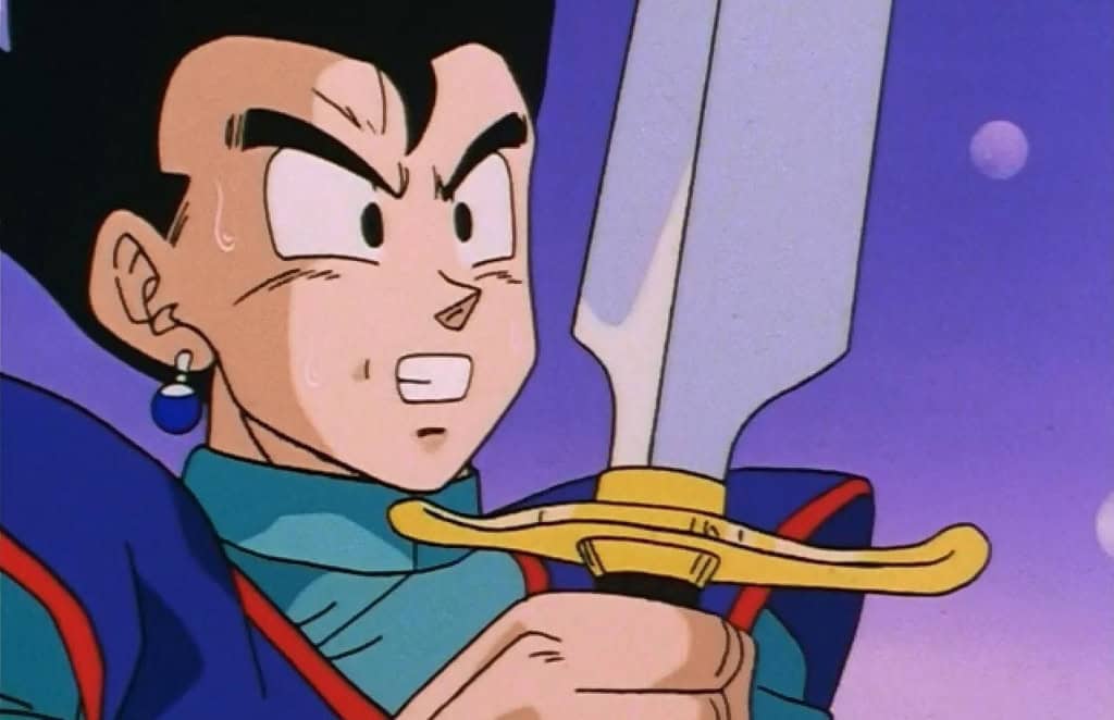 Gohan treina com a lendária Espada Z, em Dragon Ball