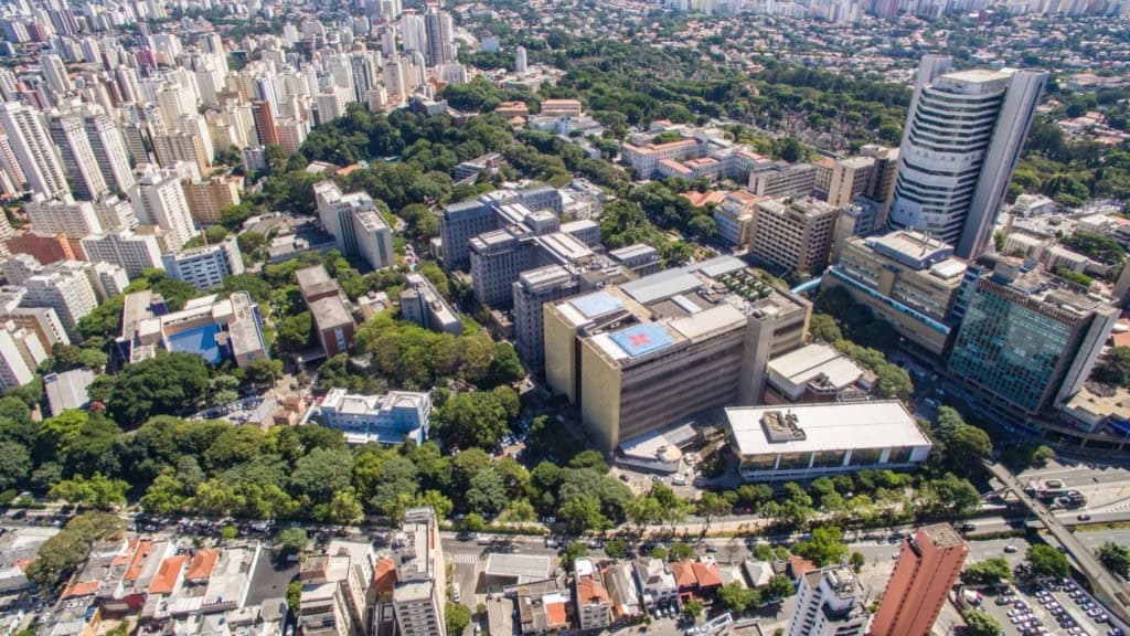 Visão aérea do Hospital das Clínicas da Faculdade de Medicina da USP