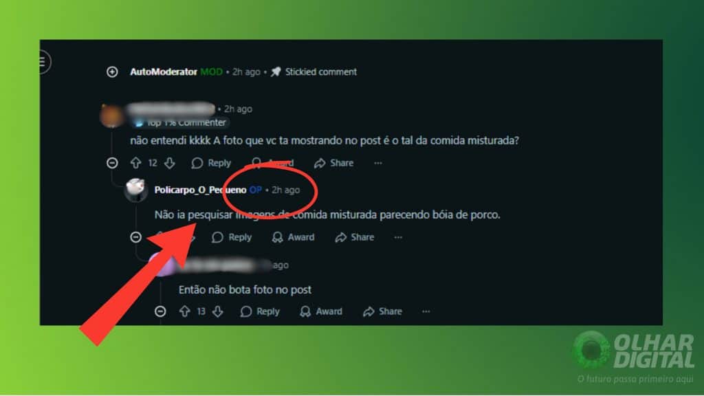 Indicação do OP no Reddit