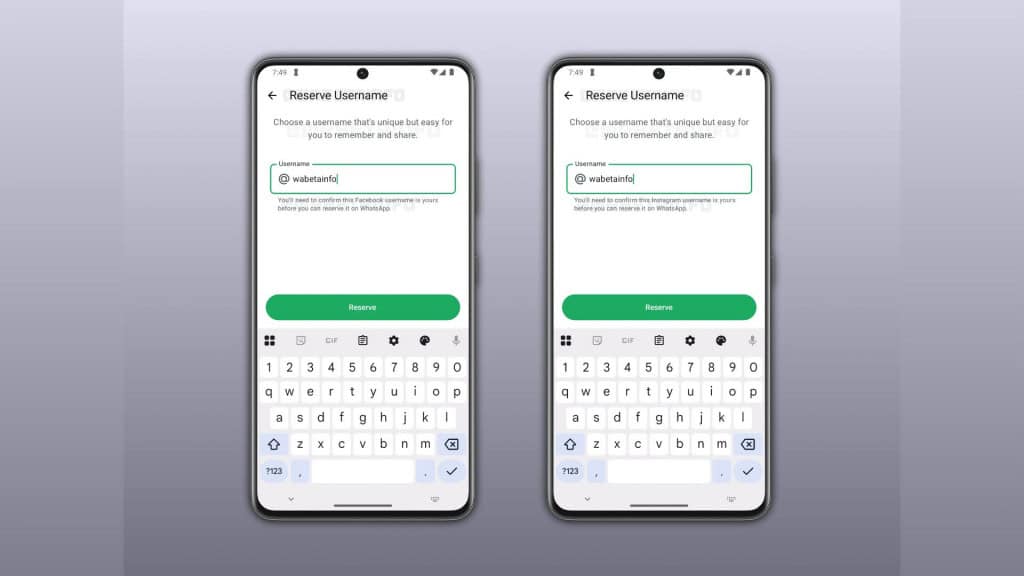 Montagem com capturas de tela mostrando nome de usuário no WhatsApp