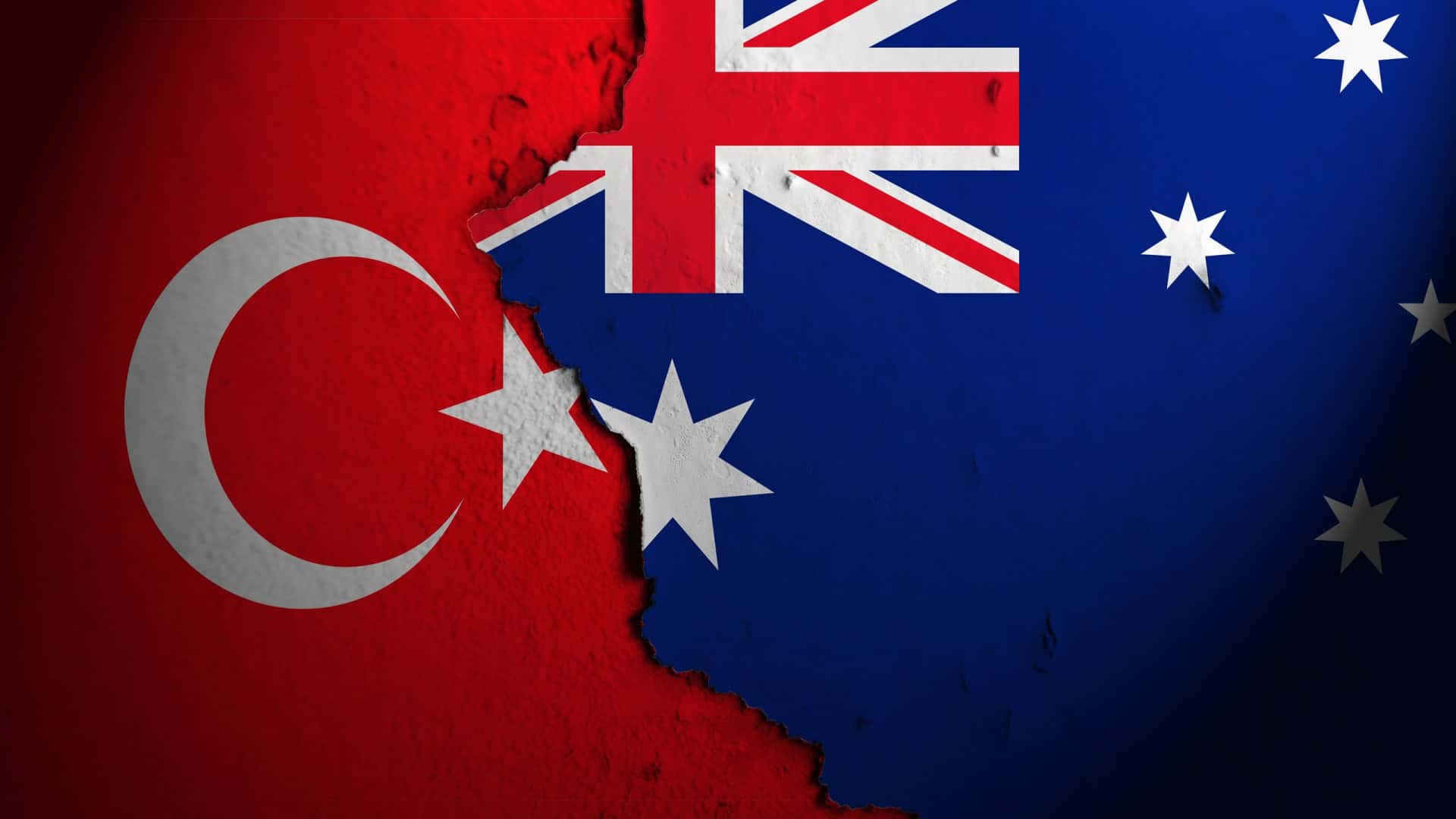 Bandeiras de Austrália e Turquia lado a lado