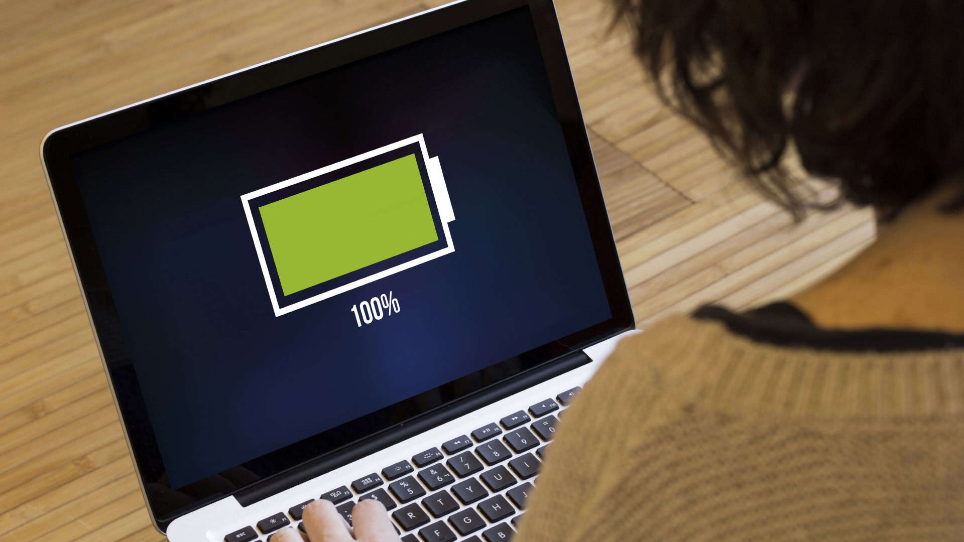 Bateria do notebook em 100%