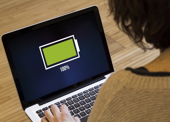 Bateria do notebook em 100%
