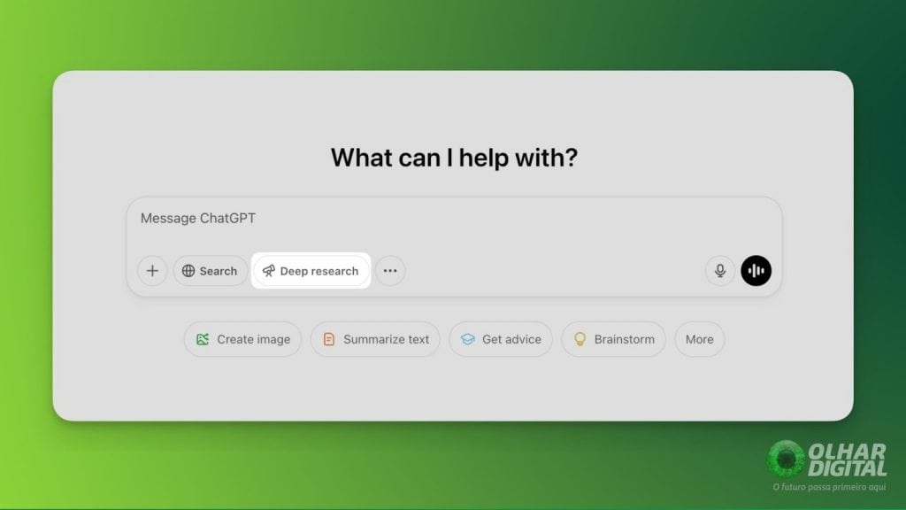 Função Deep Research no Chat GPT 
