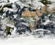 Primeira imagem global registrada pelo sensor MERSI-III a bordo do satélite FY-3H