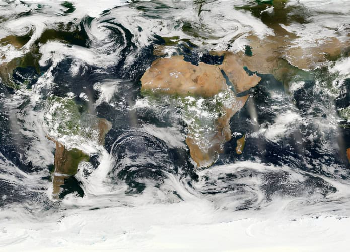 Primeira imagem global registrada pelo sensor MERSI-III a bordo do satélite FY-3H