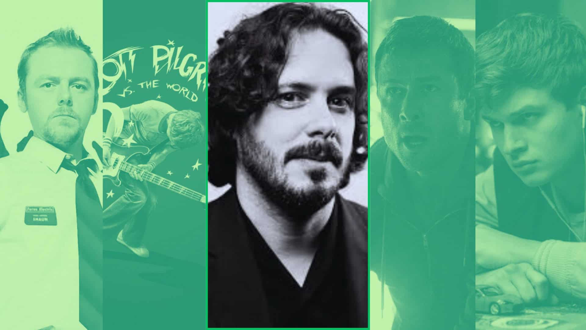Cineasta Edgar Wright e seus filmes: Shaun of the Dead,Scott Pilgrim, Running Man, Baby Driver (reproudução/div