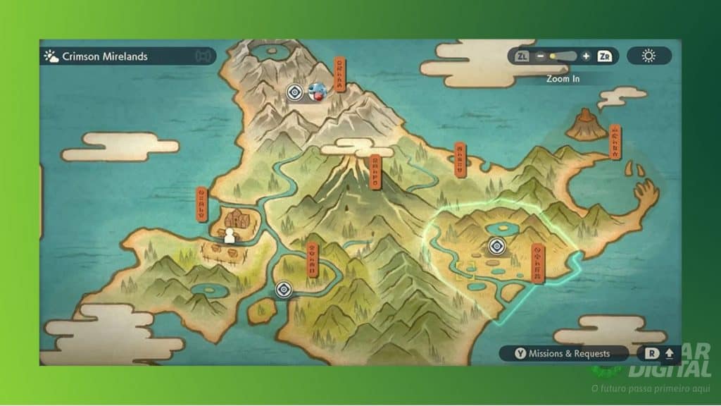 Mapa do jogo Pokémon Legends: Arceus