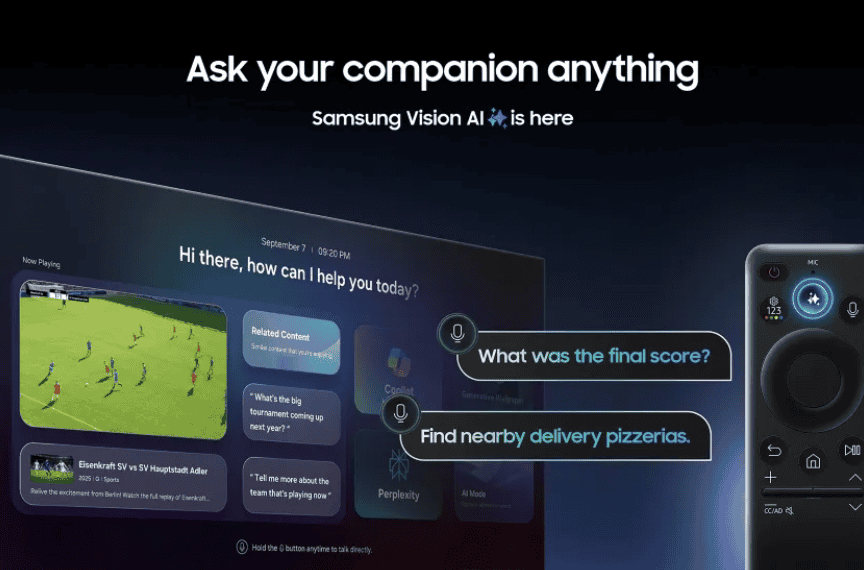 O Vision AI Companion está disponível em toda a linha de televisores 2025