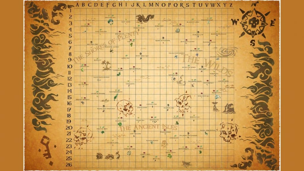 Mapa do jogo Sea of Thieves