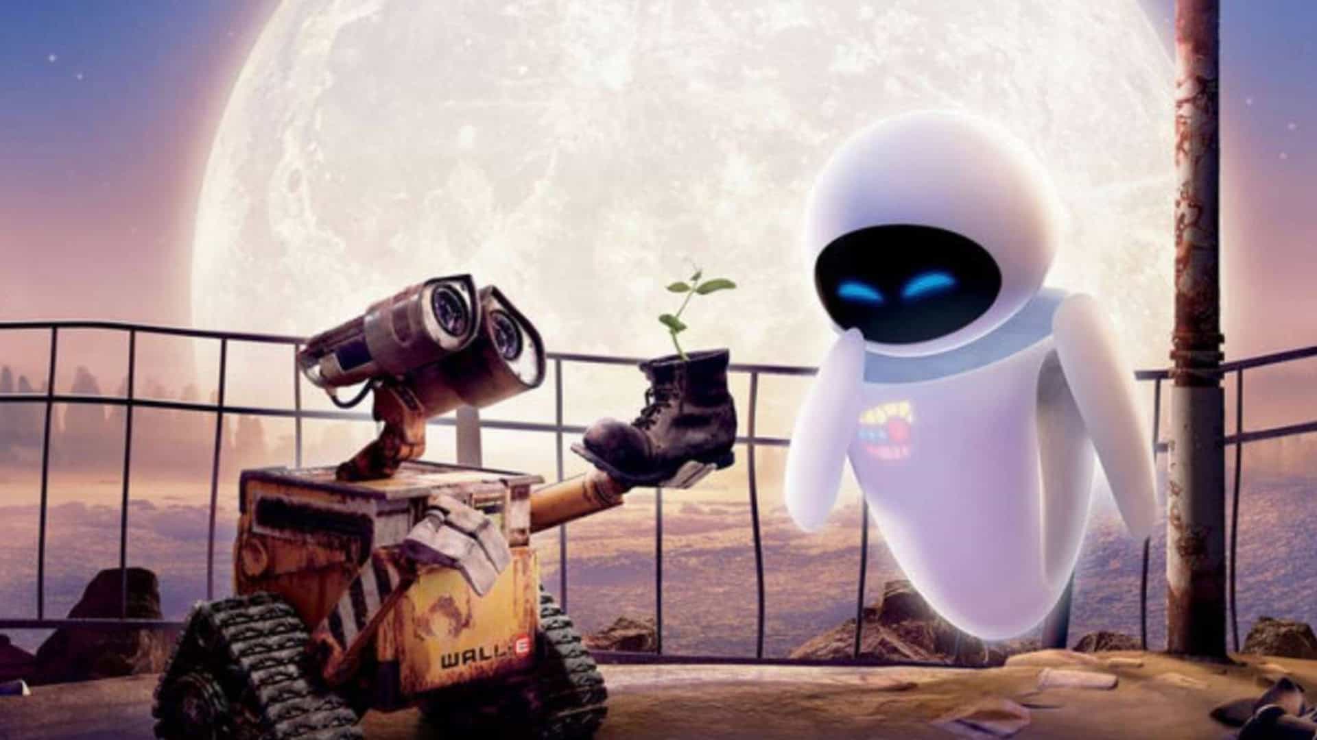 os personagens Wall-E e Eva do filme de animação Wall-E