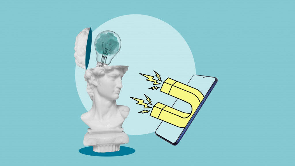 Ilustração do conceito de brain rot, palavra do ano 2024 para o dicionário Oxford