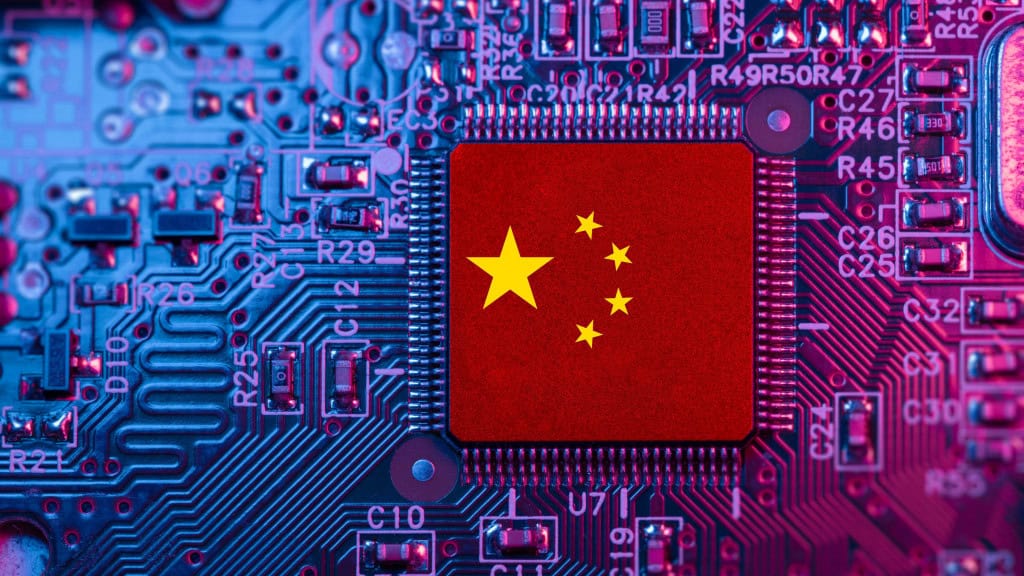 Ilustração de chip da China
