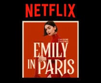 Montagem com pôster da quinta temporada de Emily em Paris, série original da Netflix